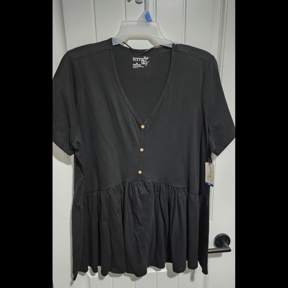 Womens tops shirts lot of 3 NEW Terra and Sky black teal 2X 20W 22W - Picture 4 of 9
